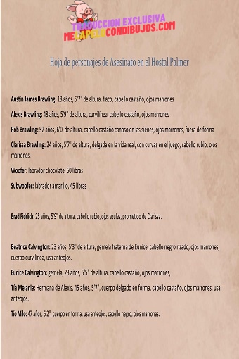 Asesinato en el hostal Palmer – personajes-1